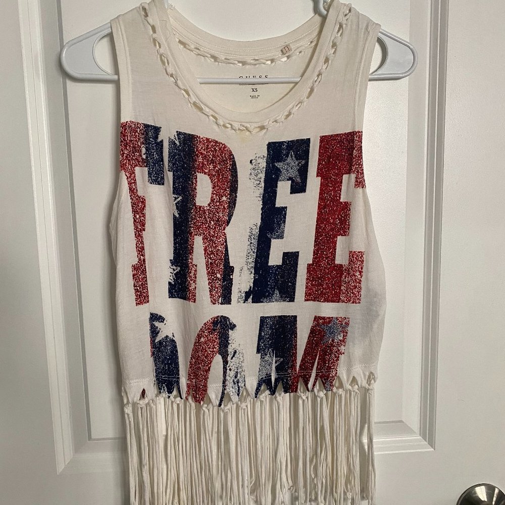 White FREEDOM Tank Top
